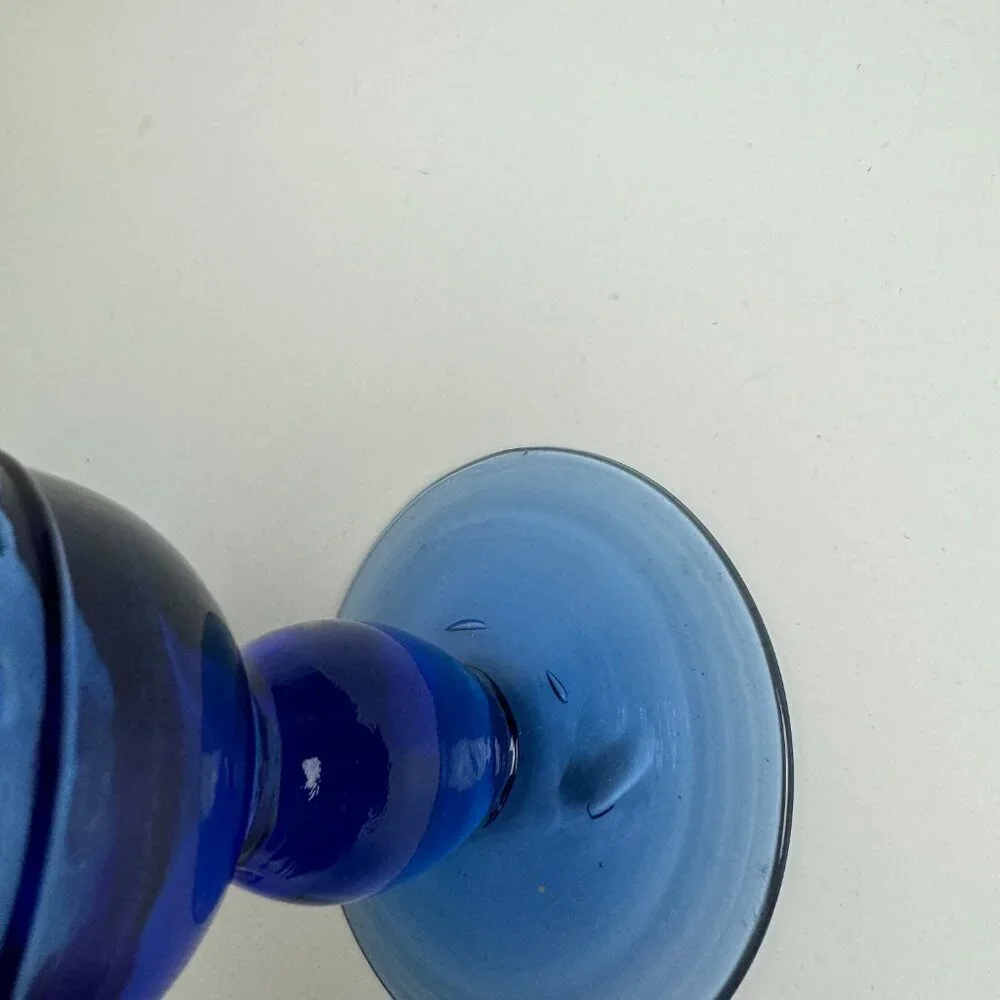 Vintage Blue Wine Glass Goblet